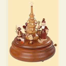 Elektronische Bluetooth - Spieldose Weihnachtsmann und Geschenkeengel  -  22cm