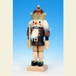 Nussknacker K�nig klein natur/gold  -  26,5cm