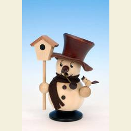 R�ucherm�nnchen Schneebub mit Vogelhaus natur  -  10,5cm