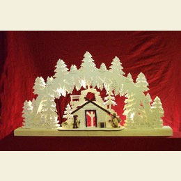 3D - Doppelschwibbogen - Wanderhütte - 62 x 33 x 5,5cm