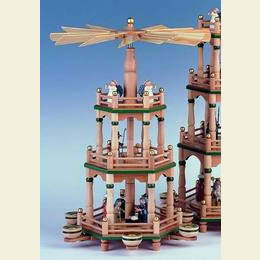 3 - tier Pyramid  -  Christmas eve natural colors  -  48cm / 19 inch