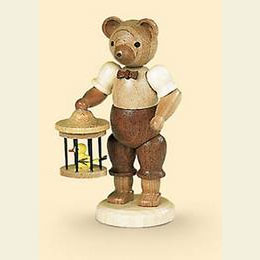 B�r mit Vogelk�fig  -  10cm
