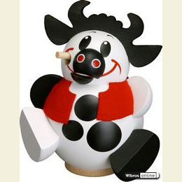 R�ucherm�nnchen Kugelr�ucherfigur Kuh  -  11cm