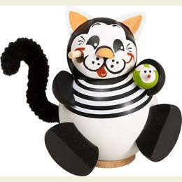 R�ucherm�nnchen Kugelr�ucherfigur K�tzchen  -  11cm