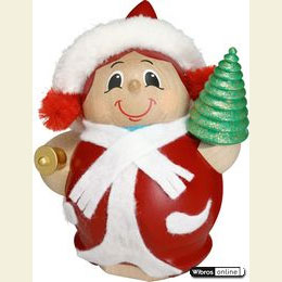 R�ucherm�nnchen Frau Nikolaus mit B�umchen  -  12cm
