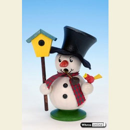 R�ucherm�nnchen Schneebub mit Vogelhaus  -  10,5cm
