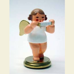 Engel wei�/gold mit Mundharmonika  -  6,0cm