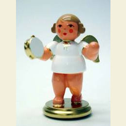 Engel wei�/gold mit Tamburin  -  6,0cm