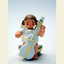 Engel wei�/gold mit Cello  -  6,0cm  -  Weihnachtsengel