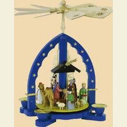 1 - tier Pyramid Three Wisemen - blue - 11 inch - 27cm