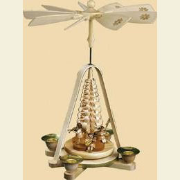 1 -  tier Pyramid Angel natural wood  -  11 inch  -  28cm
