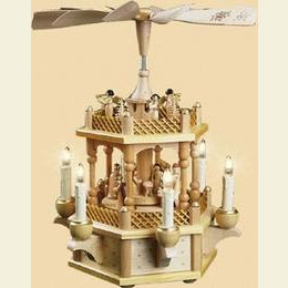 2 - stöckige Pyramide Christi Geburt natur - 33cm