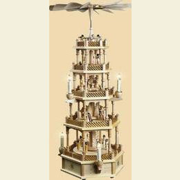 5 - stöckige Pyramide Christi Geburt natur - 75cm
