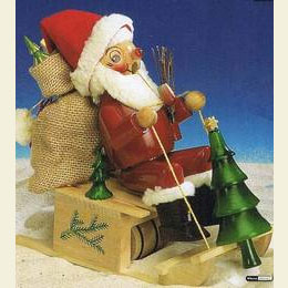 Smoker Santa - Sleigh with music - 25cm / 10 inch