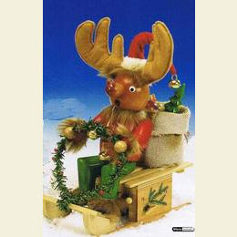 R�ucherm�nnchen Rudolph mit Schlitten  -  25cm