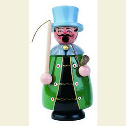 Räuchermännchen Fuhrmann mit Zylinder - grün - 13cm