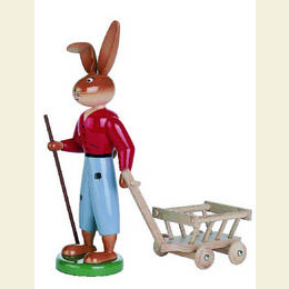 Bunny with trolley  -  25cm / 10 inches