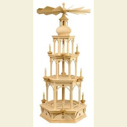3 - tier Pyramid electrical  -  blank  -  without figurines, Star motif  -  100cm / 39 inches