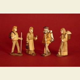 Figurine Set for 2 - tier Pyramid  -  FOREST MOTIF (waxed)  -  8 pcs.