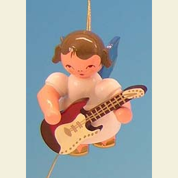 Angel with electric guitar  -  Blue Wings  -  floating  -  5,5cm / 2,1 inch