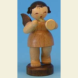 Angel with trumpet  -  natural colors  -  standing  -  6cm / 2,3 inch