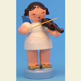 Engel mit Violine  -  Blaue Fl�gel  -  stehend  -  6cm