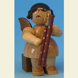 Angel with bassoon  -  natural colors  -  sitting  -  5cm / 2 inch