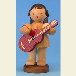 Engel mit Gitarre  -  natur  -  stehend  -  9,5cm