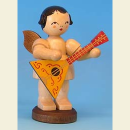 Angel with balalaika - natural colors - standing - 9,5cm / 3,7 inch