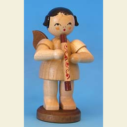 Angel with didgeridoo - natural colors - standing - 9,5cm / 3,7 inch