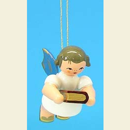 Angel with bible  -  Blue Wings  -  floating  -  6cm / 2,3 inch