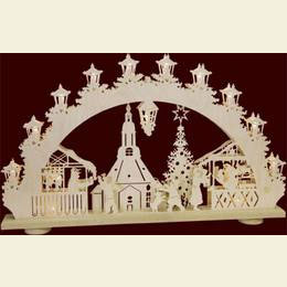 3D - Lichterbogen - Seiffener Weihnachtsmarkt - 66 x 40 x 6cm